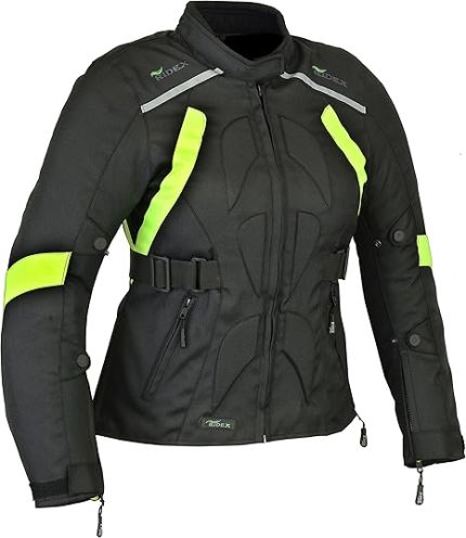 RIDEX HIVIS Ladies Women Motorbike Motorcycle Waterproof Textile Cordura Jacket