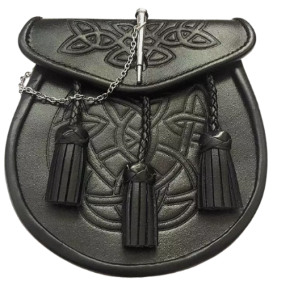 Ride Full Dress Kilt Sporran Formal Seal Skin Celtic Cantle Antique Stag Head